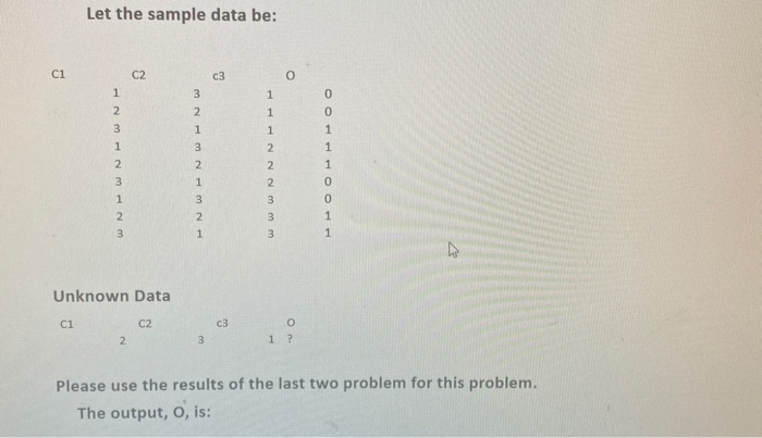 Solved Let the sample data be: ci NWNWN NMNMN wwwNNN Unknown ...