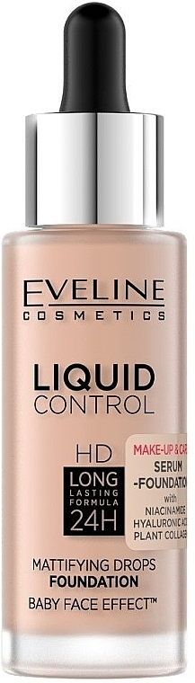 Eveline Cosmetics Liquid Control HD - Niacinamide Foundation ...