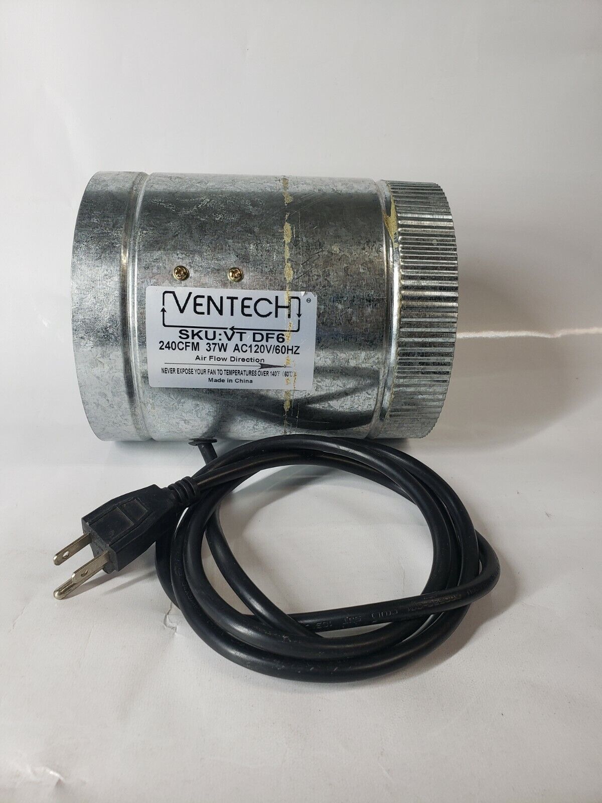 VENTECH VT-DF-6 DF6 IN LINE BOOSTER DUCT FAN 240 CFM, 6&#034 ...