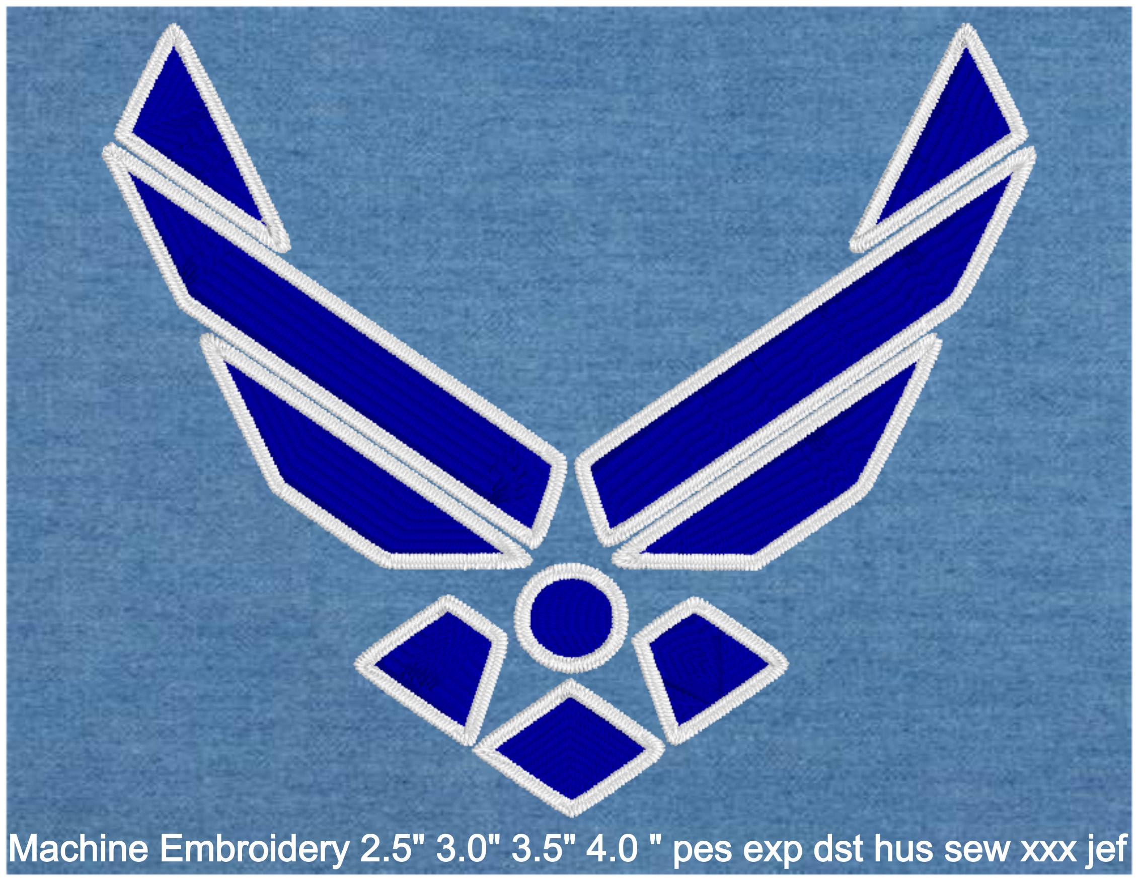 Air Force Embroidery Files Four Sizes 2.5 3.0 - Etsy