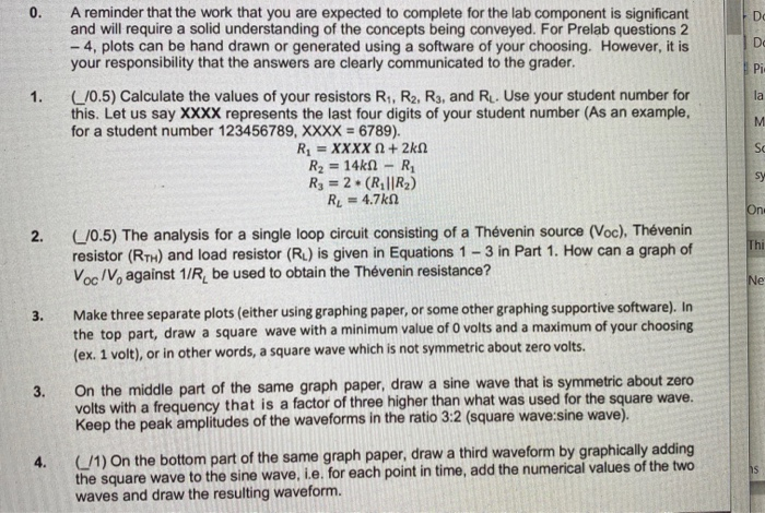 Solved 1. (_/0.5) Calculate the values of your resistors R1 ...