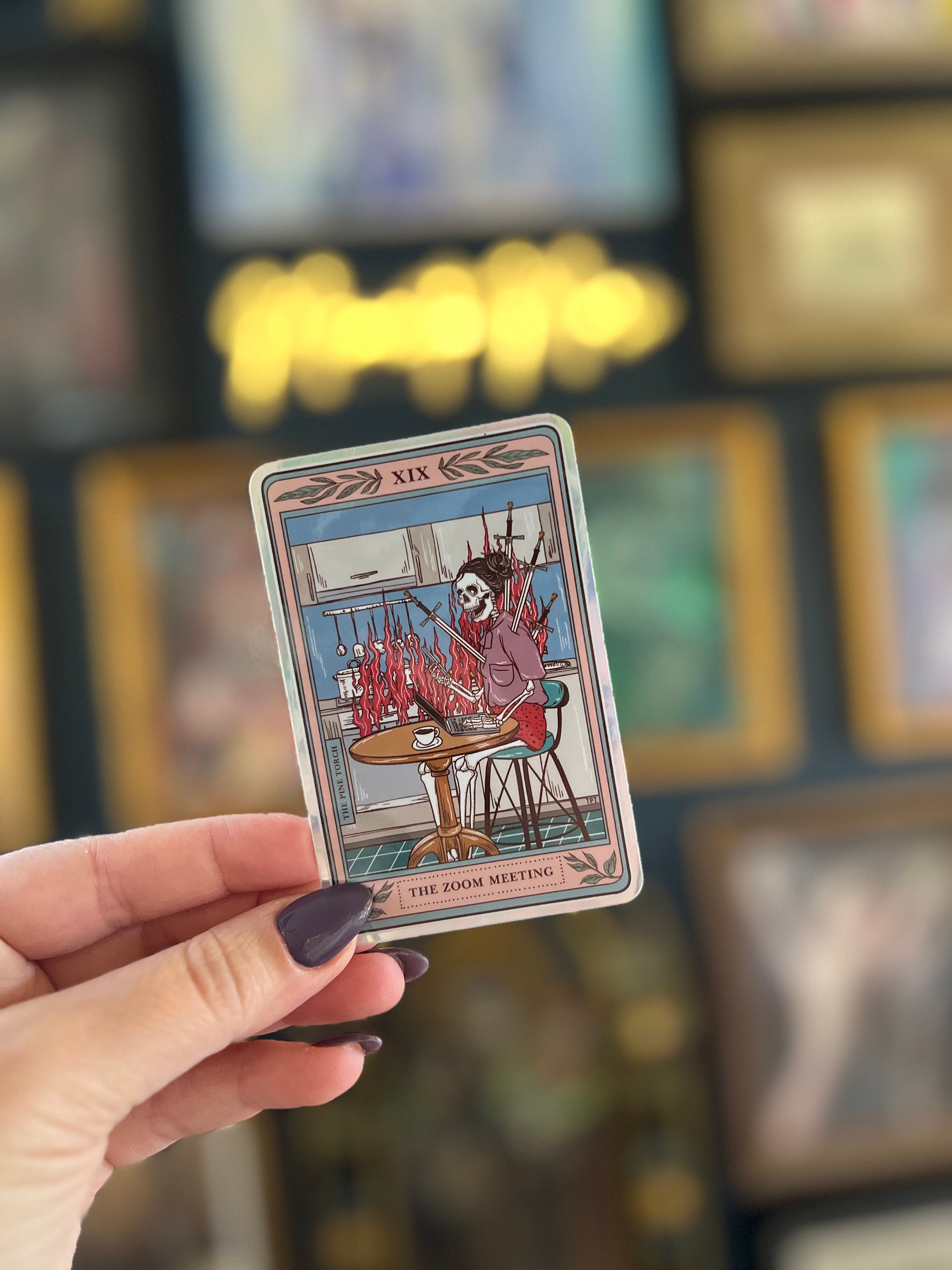 The Video Meeting Tarot Card Holographic Sticker Work From - Etsy