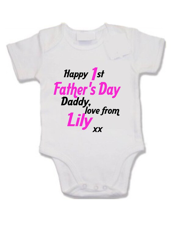 Buy Customised Baby Vest Happy 1st Father's Day Daddy Love Online ...