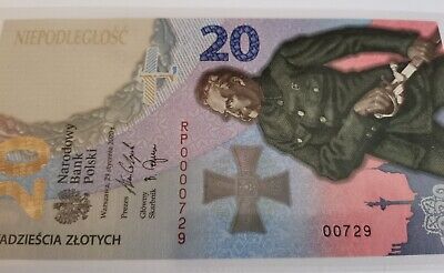 Poland 20 zlotych 2020 PILSUDSKI NEWinFOLDER UNC SUPER LOW NUMBER ...