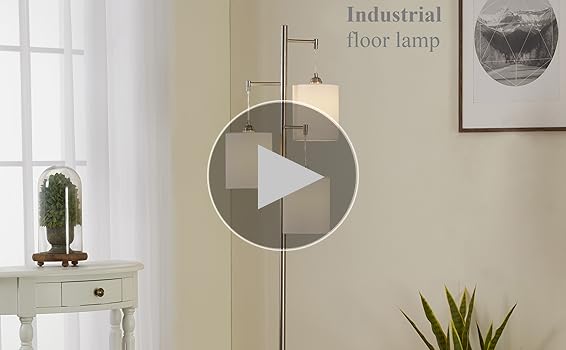 Amazon.com: WOXXX Industrial Floor Lamp with White Fabric Shade ...