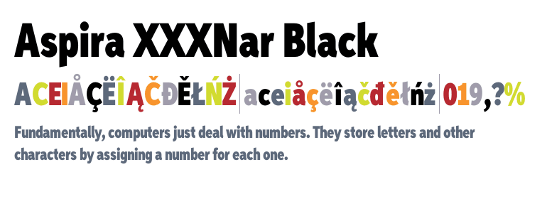 Aspira™ XXXNar Black | Fonts.com