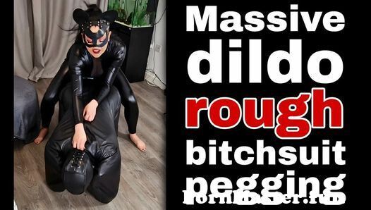 Leather Bitchsuit Pegging Femdom FLR Miss Raven Training Zero Huge ...