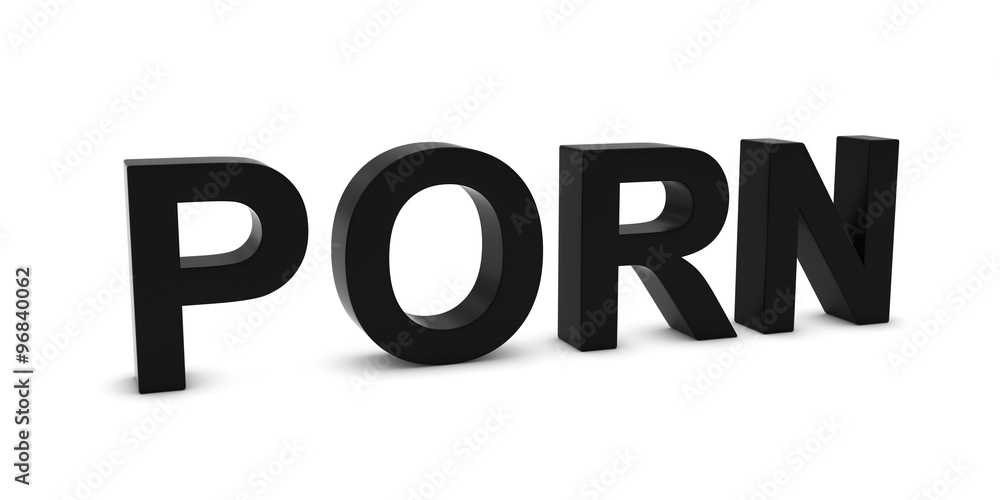 PORN Black 3D Text Isolated on White with Shadows Stock ...