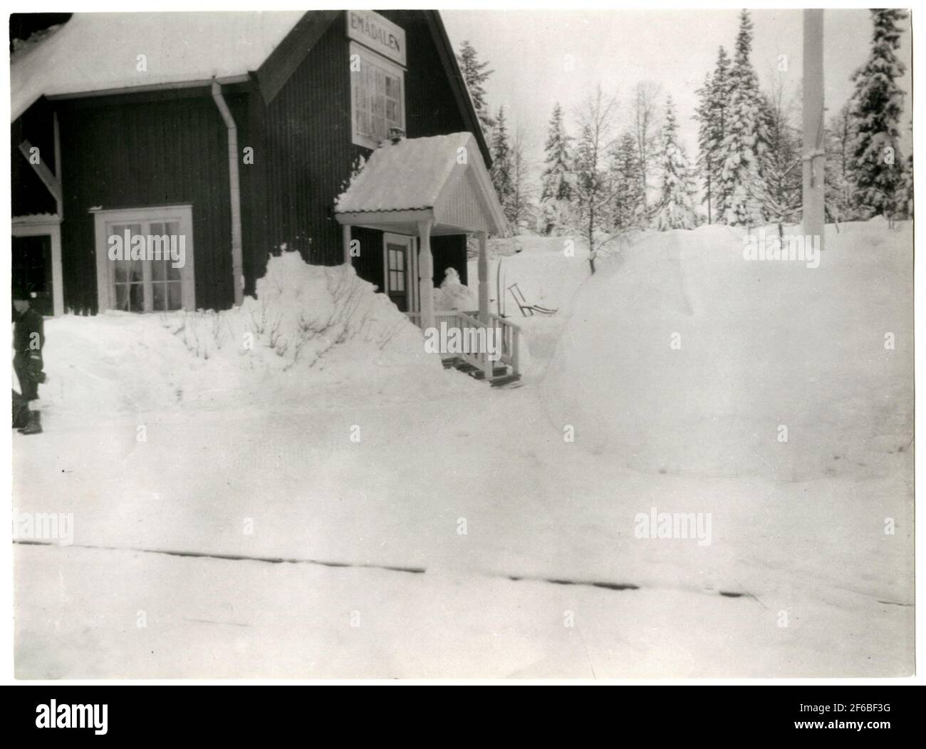 Empålen on line Orsa-Sveg taken in Febuari 1931 Stock Photo - Alamy