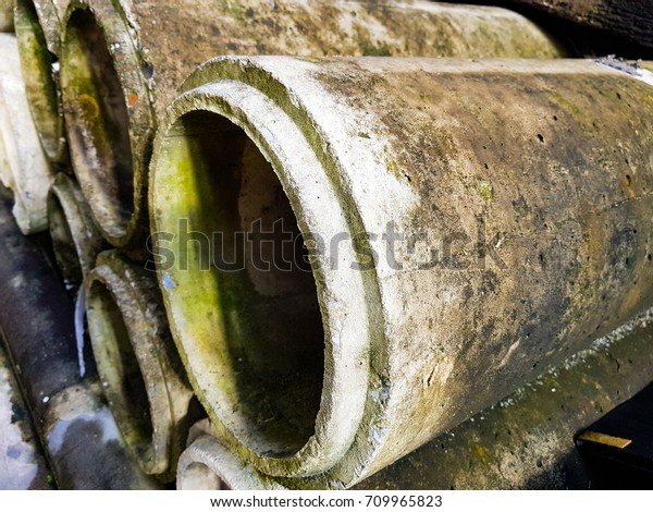 Dirty Cement Tubedirty Cement Pipe Stock Photo 709965823 ...