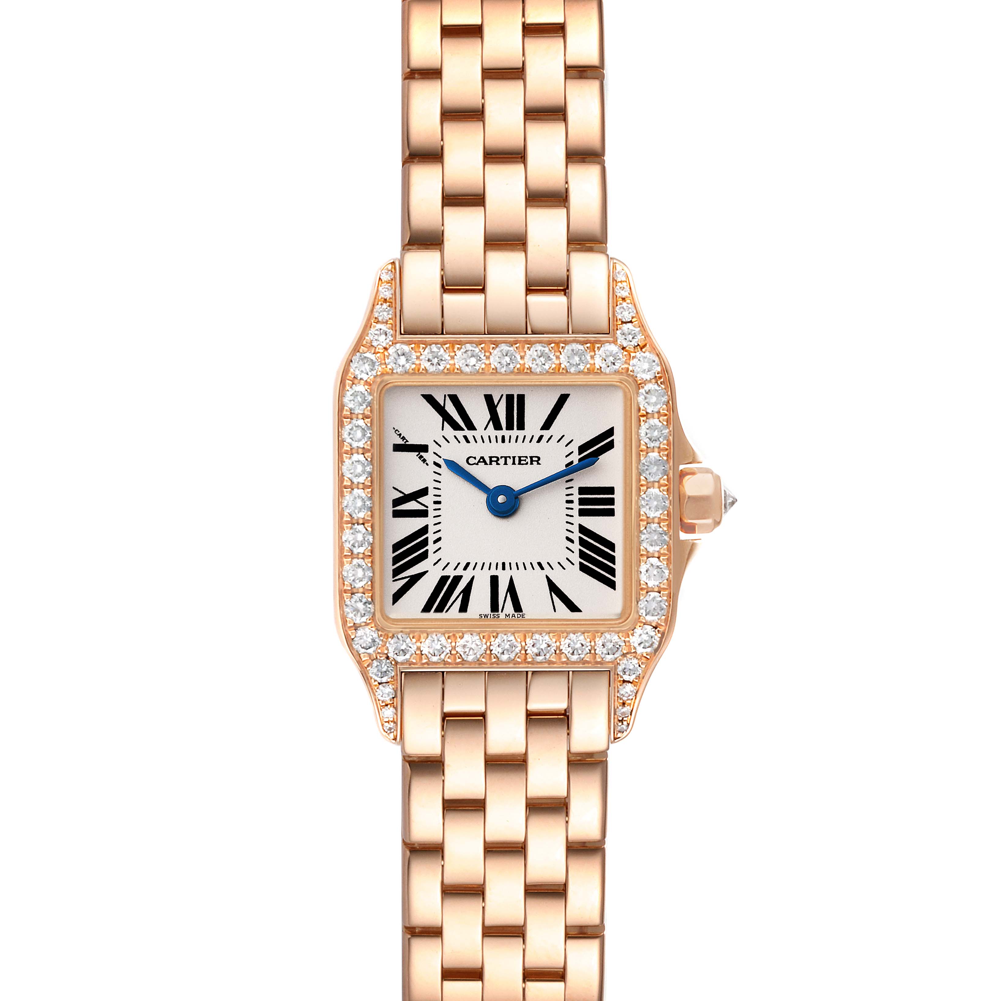 Cartier Santos Demoiselle Small Rose Gold Diamond Ladies Watch ...