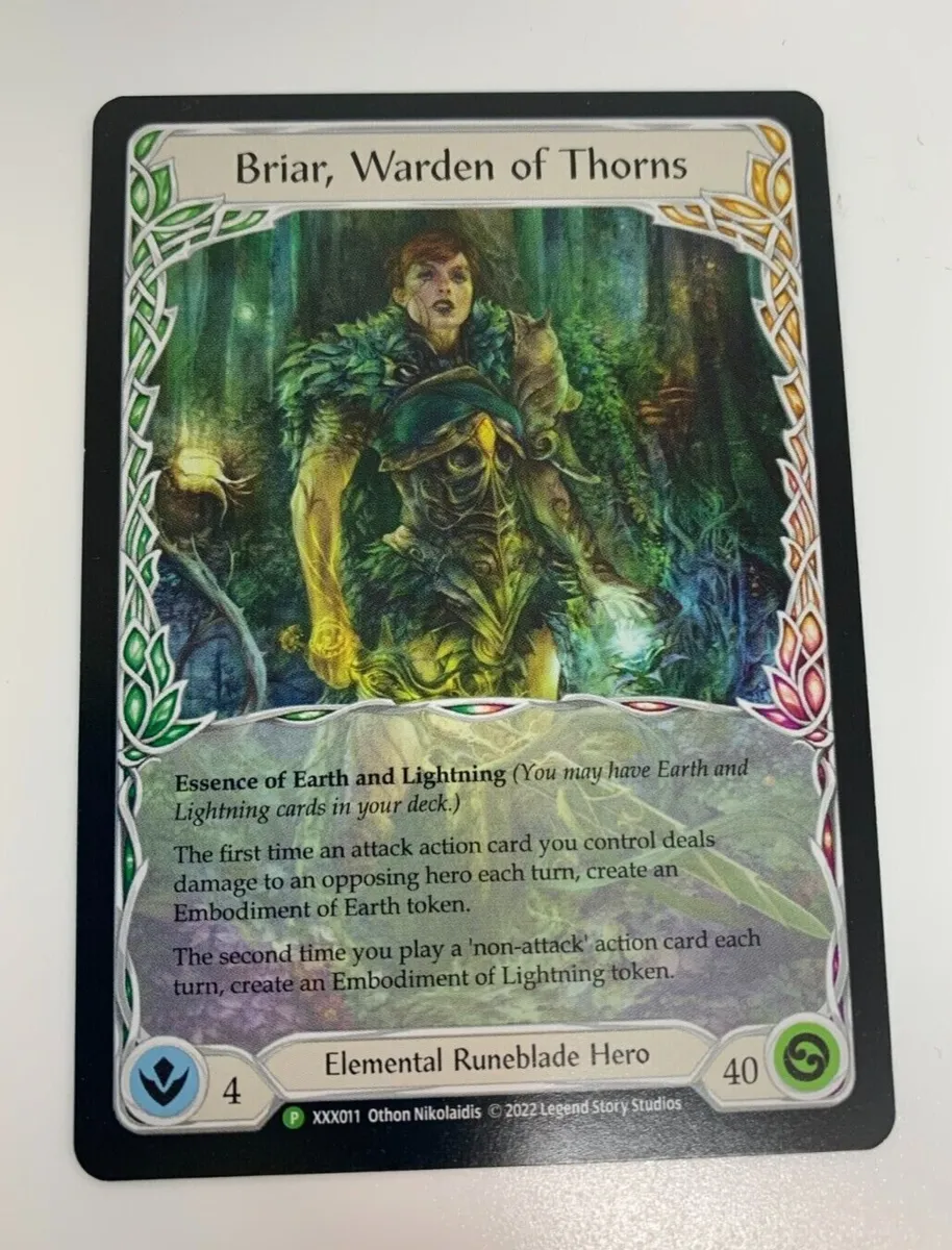 Flesh and Blood: 2 sided Card Briar Briar Warden 4x - NM-Promo ...