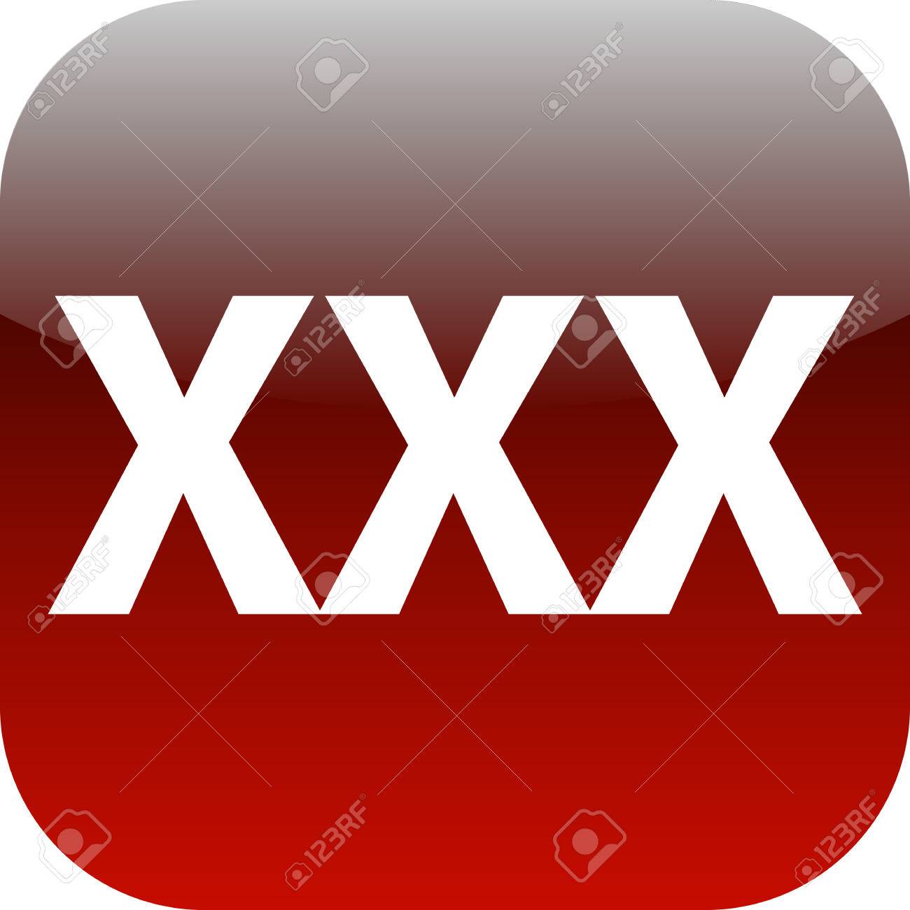 Red XXX Button Or Icon For Phone, Web, Internet App Stock Photo ...