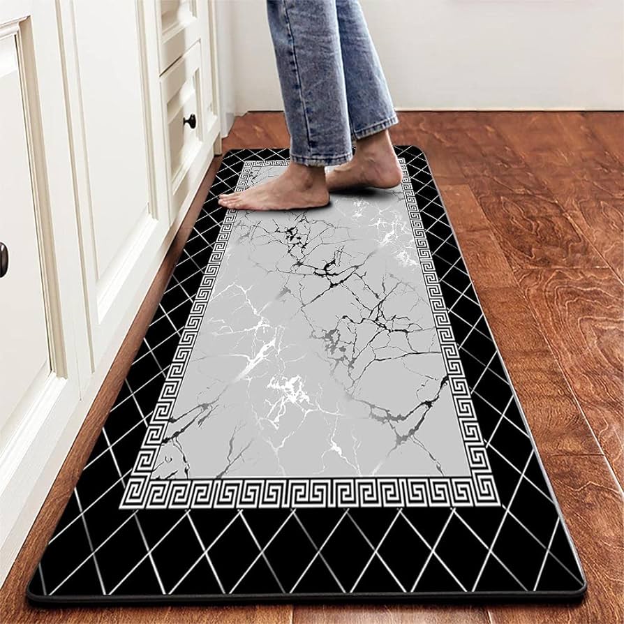 Amazon.com: EMMTEEY Black Anti Fatigue Kitchen Mat Memory Foam ...