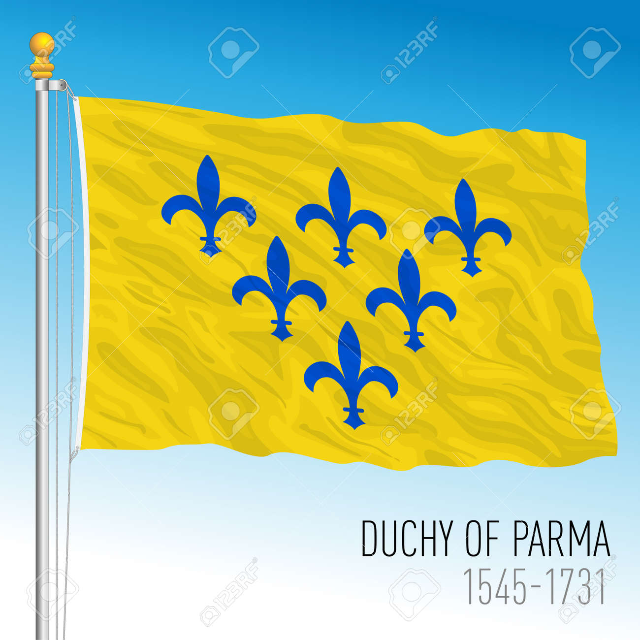 Duchy Of Parma Historical Flag, Parma, Ancient Preunitary Country ...