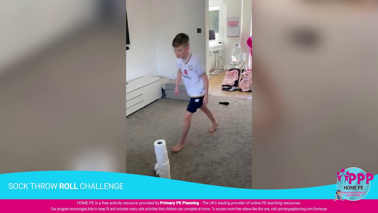 Home PE Sock Throw Roll Challenge - YouTube