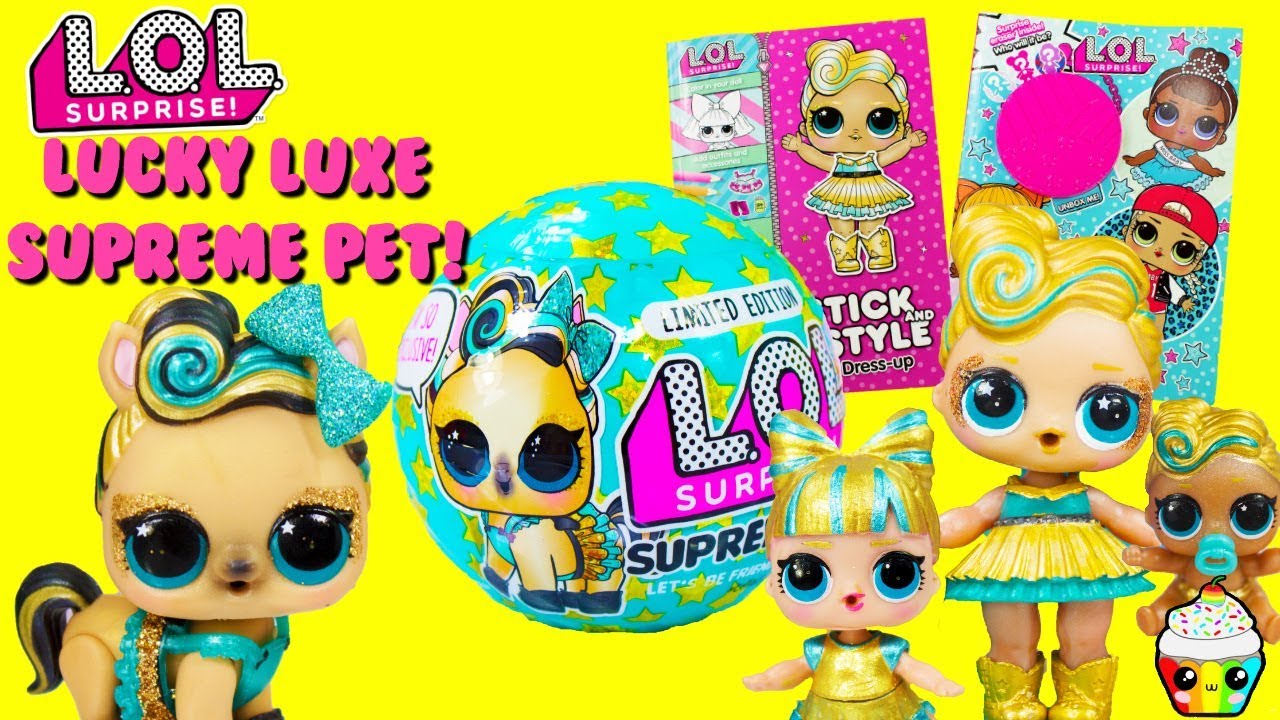 LUCKY LUXE Pony LOL Supreme Pet LOL Stick And Style + Cute Rebel ...