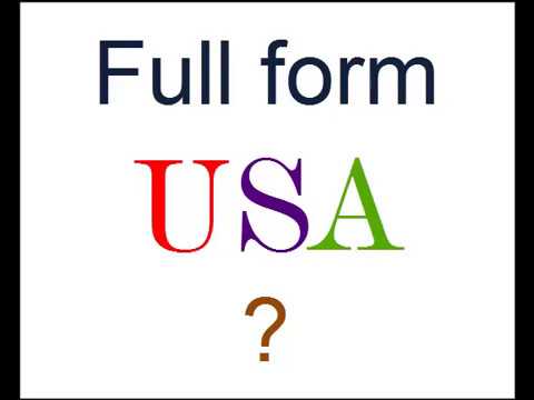 Full Form of USA ? - YouTube