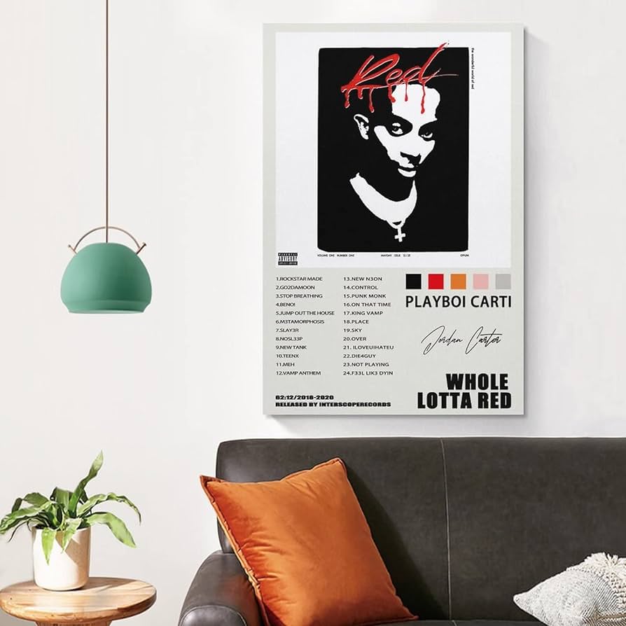 Amazon.com: TUITA Playboi Carti Poster 90s Rap Canvas Unframed 12 ...