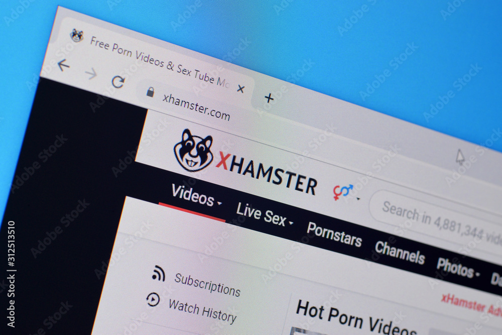 Homepage of xhamster website on the display of PC, url - xhamster ...