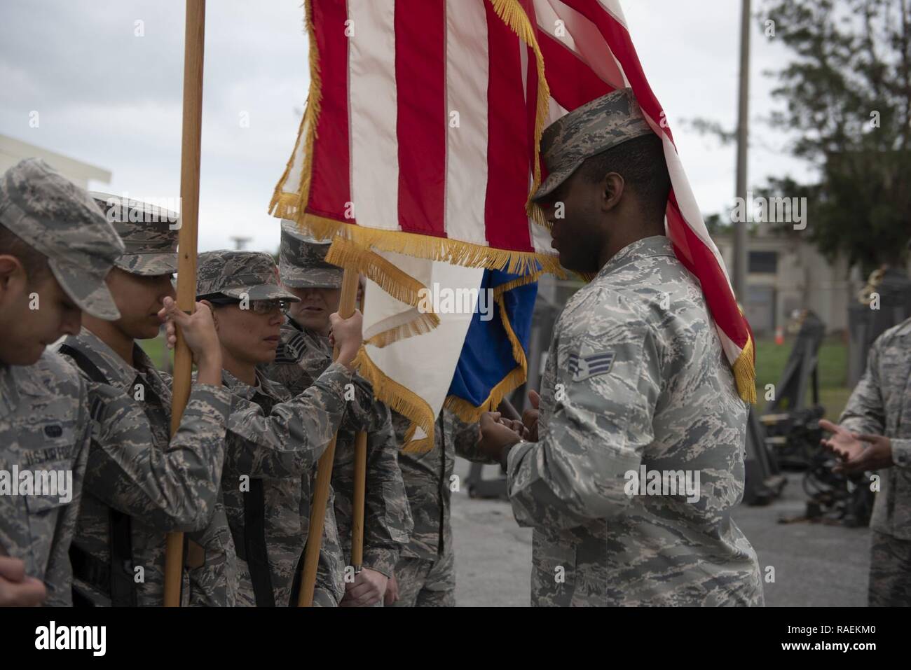 XXXU.S. Air Force Airmen with the 18th Wing Base Honor Guard ...