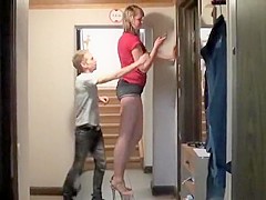 Tall girl vs short guy height comparison - PornZog Free Porn Clips