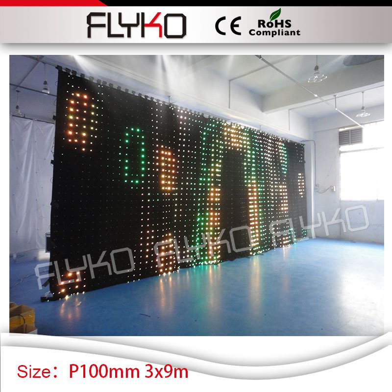 led dj booth high quality P100mm led video curtain play full sexy ...