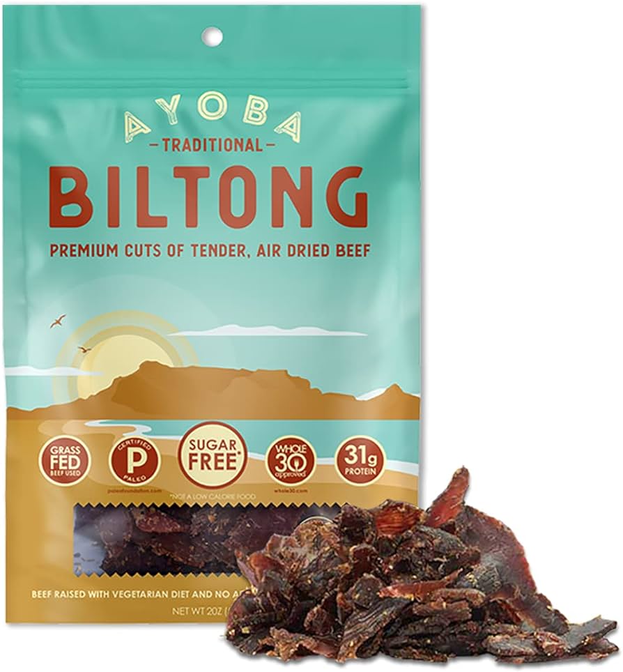 Amazon.com: Ayoba-Yo Biltong. Grass Fed, Tender Beef Snack. Better ...