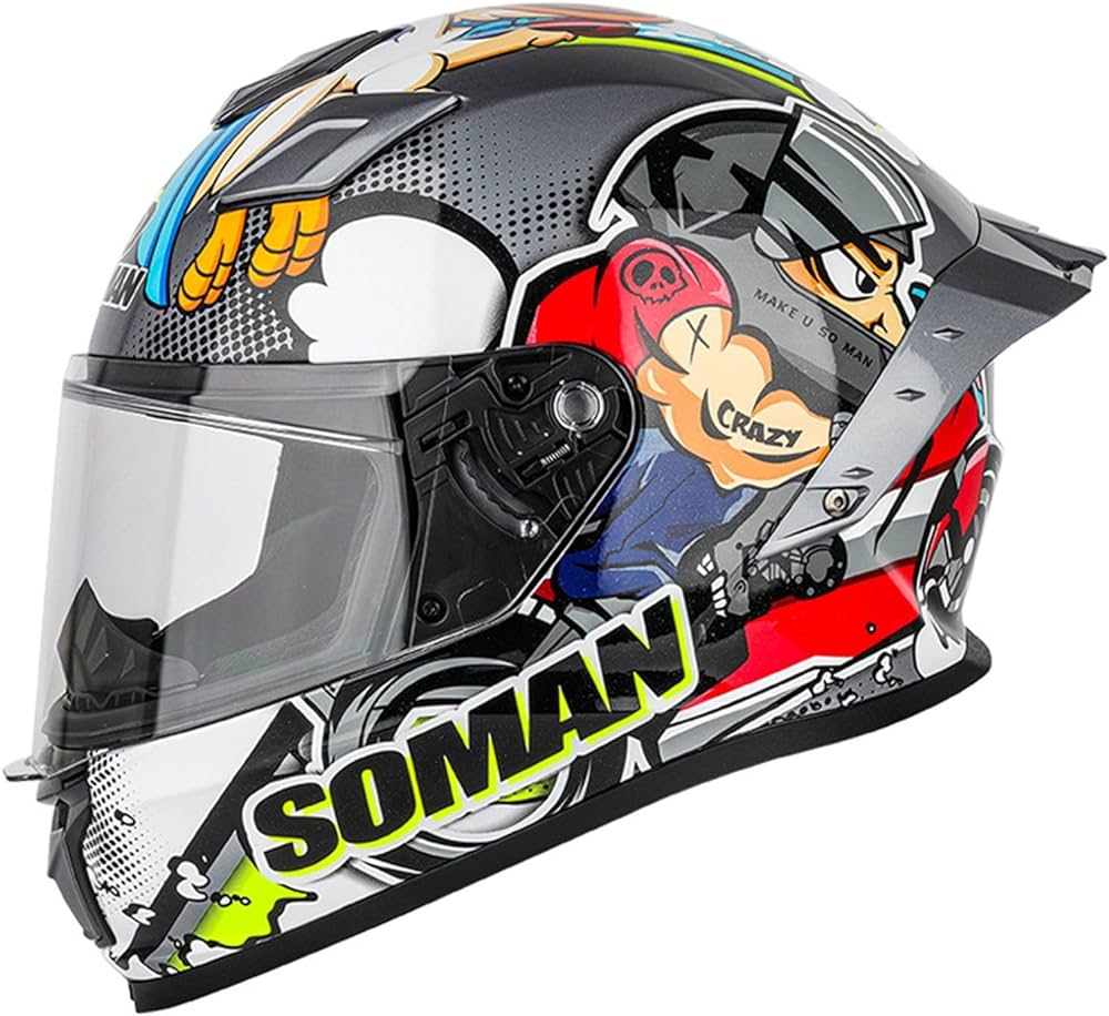 Amazon.com: Motorcycle Modular Full Face Helmet DOT Approved ...