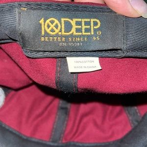 10.Deep | Accessories | Burgundy Xxx Uss Deep Hat | Poshmark