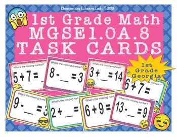 Georgia Math MGSE1.OA.8 1st Grade Task Cards Determine the Unknown ...