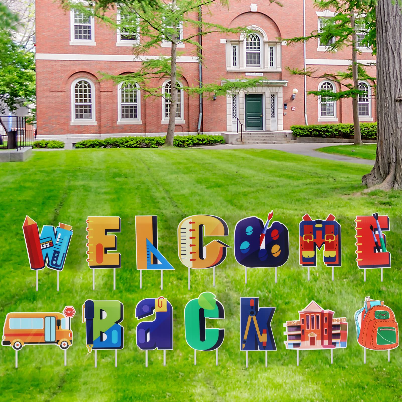 Amazon.com : THTEN 14 Pack Welcome Back to School Yard Sign ...