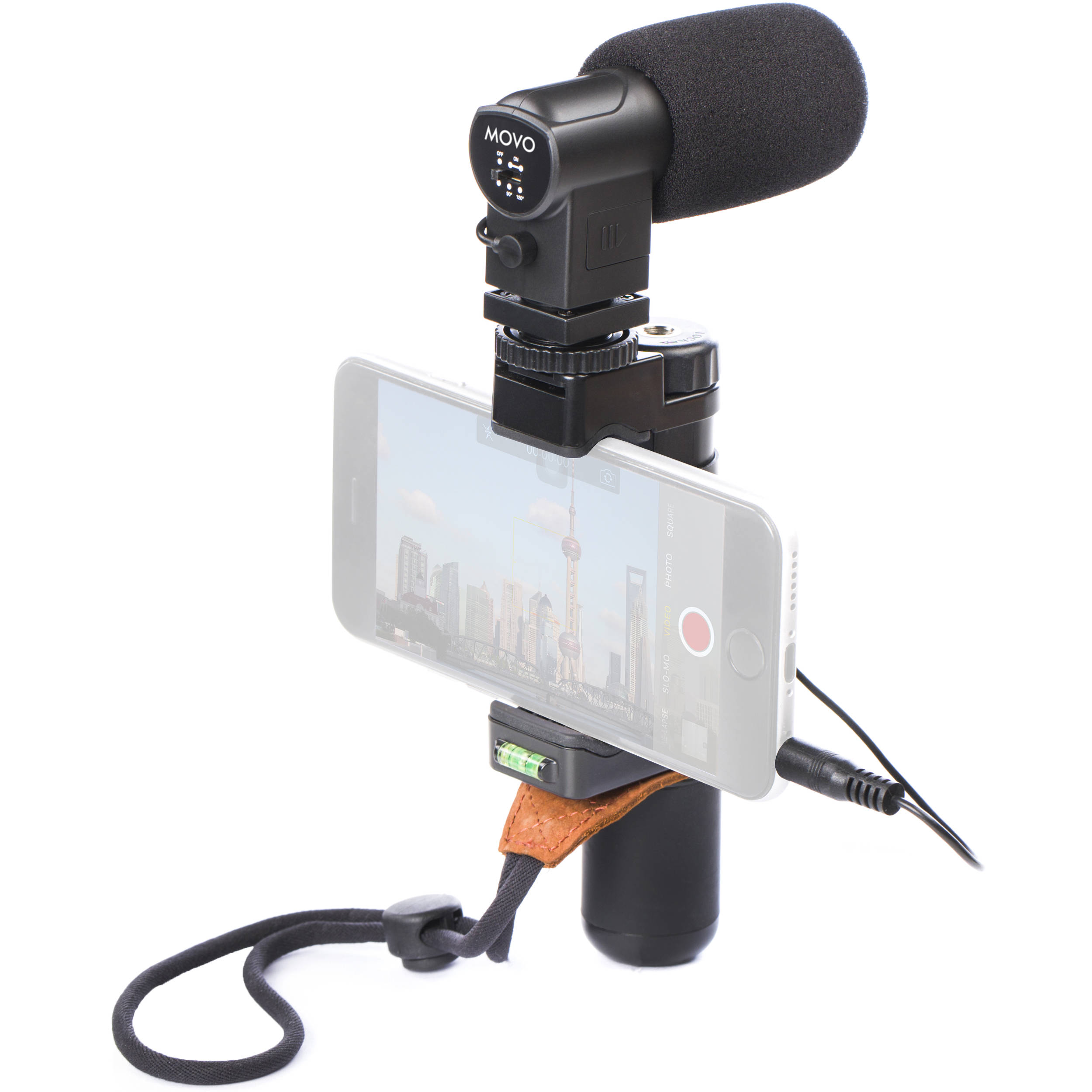 Movo Photo Smartphone Grip Handle with Stereo Microphone PR-1-PM