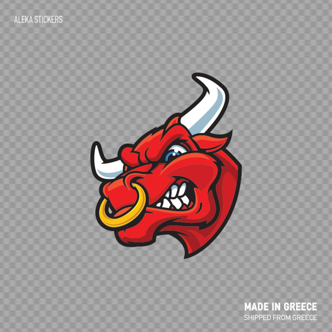 Decal Sticker Red Head Angry Bull Aggression Aggressive Attack - Etsy