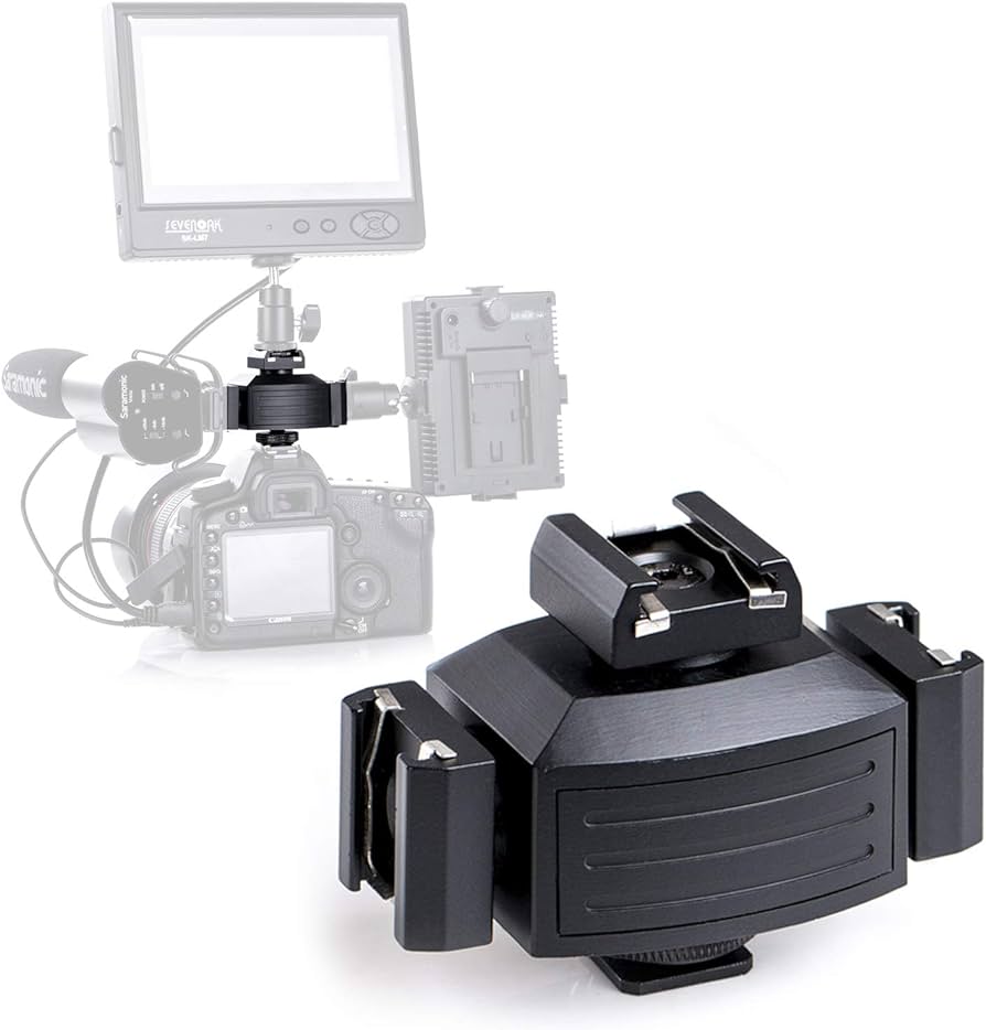 Amazon.com : Pro Triple Shoe Mounts for Camera, Micnova MQ-THA ...