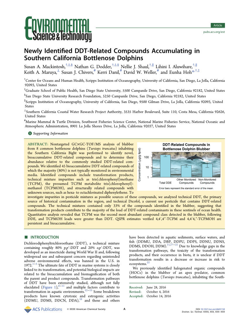 PDF) Newly Identified DDT-Related Compounds Accumulating in ...