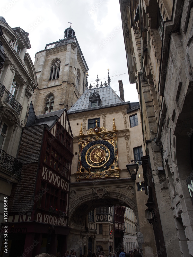 Rouen mit Uhrarkade Stock Photo | Adobe Stock