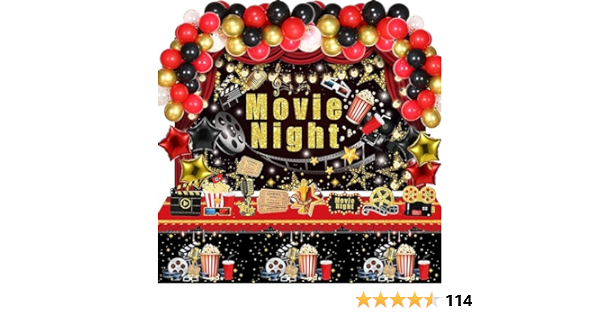 Amazon.com: 99 Pcs Movie Night Party Decorations Kit Include Movie ...