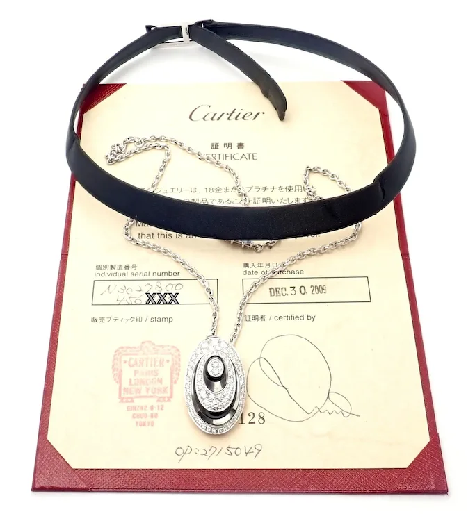 Rare! Authentic Cartier Hypnose 18k White Gold Diamond Silk Cord ...