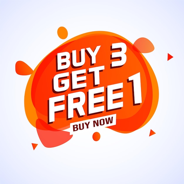 Premium Vector | Buy 3 get 1 free sale tag banner design template ...