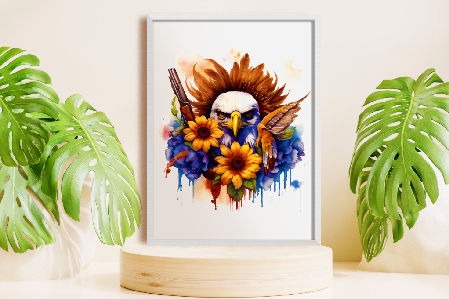 Western Eagle With Guns Watercolor Clipart - 28 Graphics