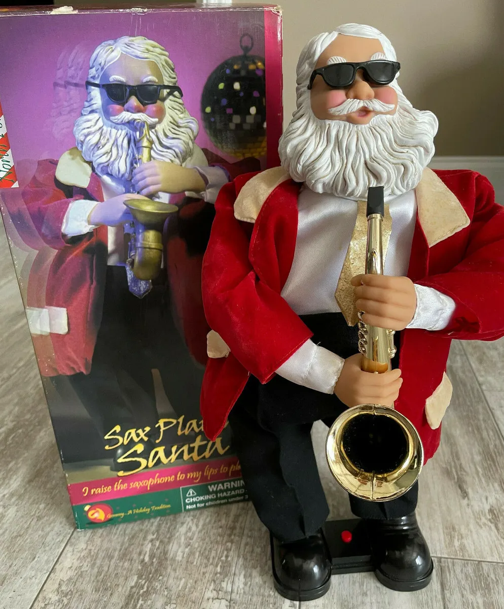 Vintage Sax Playin' Santa w/ Original Box - Plays Music / Doesn't ...