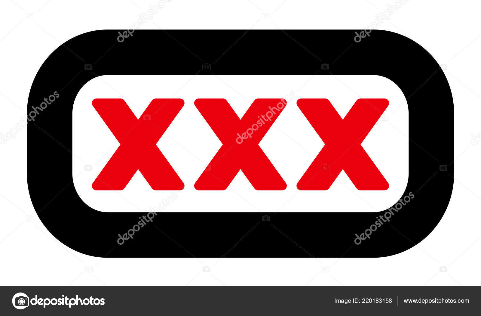 Xxx Symbol Rated Issues Rounded Black Frame Simple Isolated ...