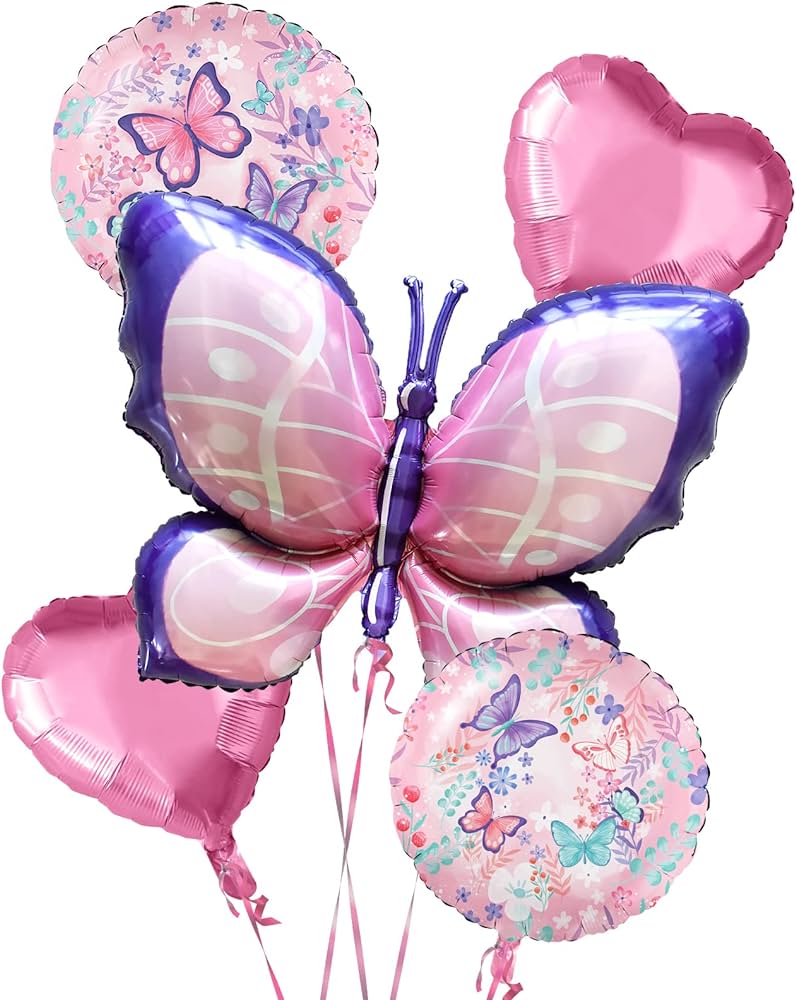 Amazon.com: Butterfly Birthday Party Decorations Butterfly Foil ...