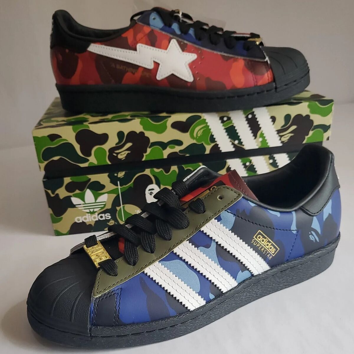 Bape x Adidas Superstar 80s Bape Color Camo Multi-Color Size 5 ...