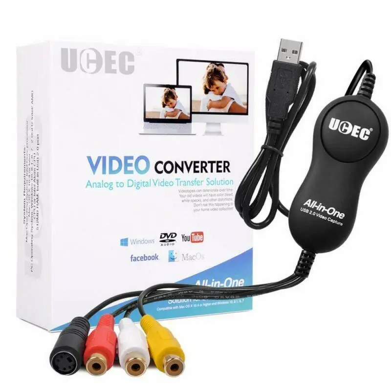 Ucec Usb 2.0 Video Capture Card Device, Vhs Vcr Tv To Dvd ...