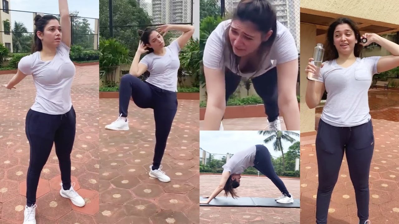 Tamanna Bhatia Full Body Full Workout Session In Outdoors #fitness ...