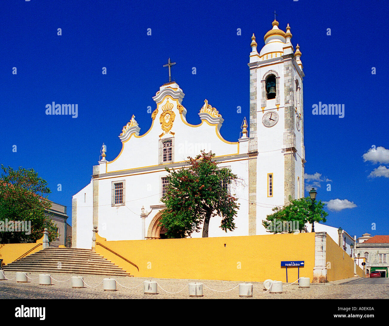 Ingreja matiz portimao algarve portugal church blue sky yellow hi ...