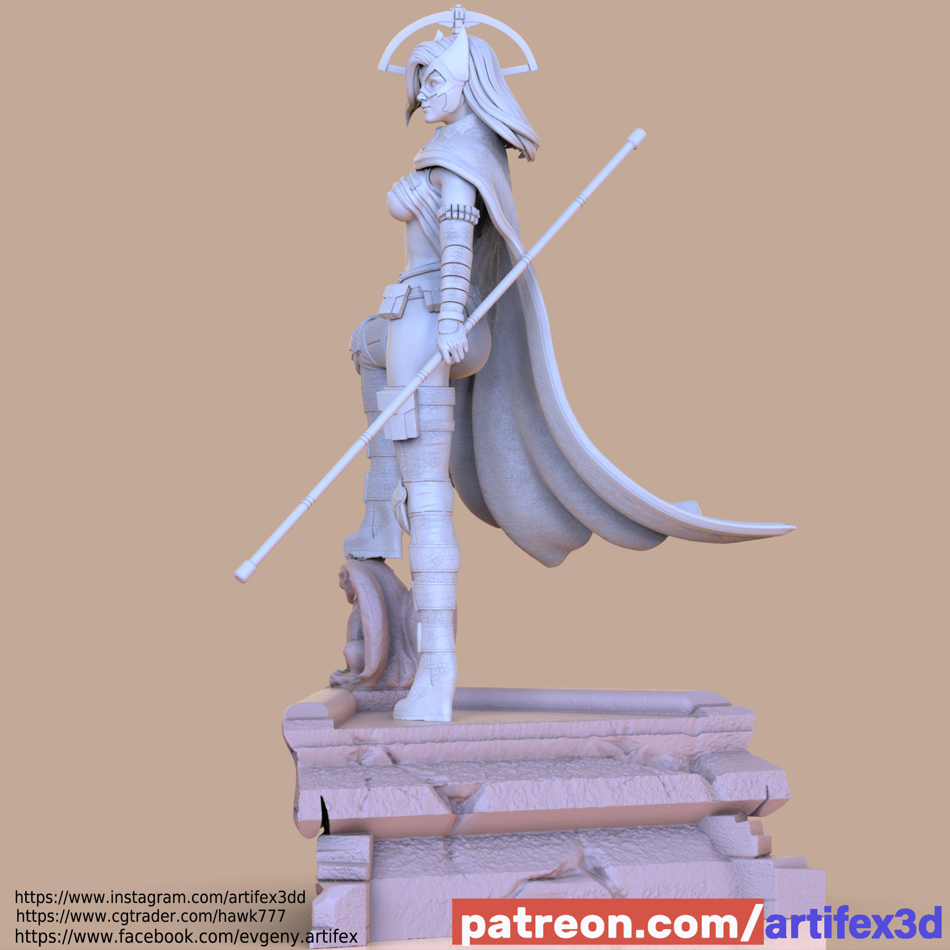 STL file huntress DC comics nsfw・3D print object to download・Cults