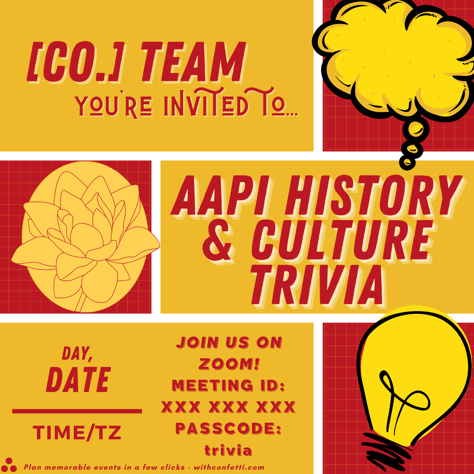 AAPI Trivia Event Invitation | Confetti 🎉